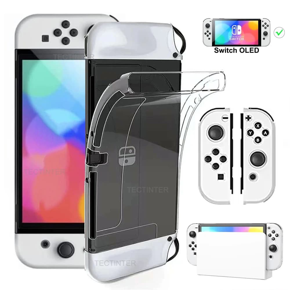 حافظة واقية من مادة TPU لوحدة تحكم ألعاب نينتندو سويتش Oled Joypad غطاء جلدي شفاف ملحقات حماية الإطار الشفاف