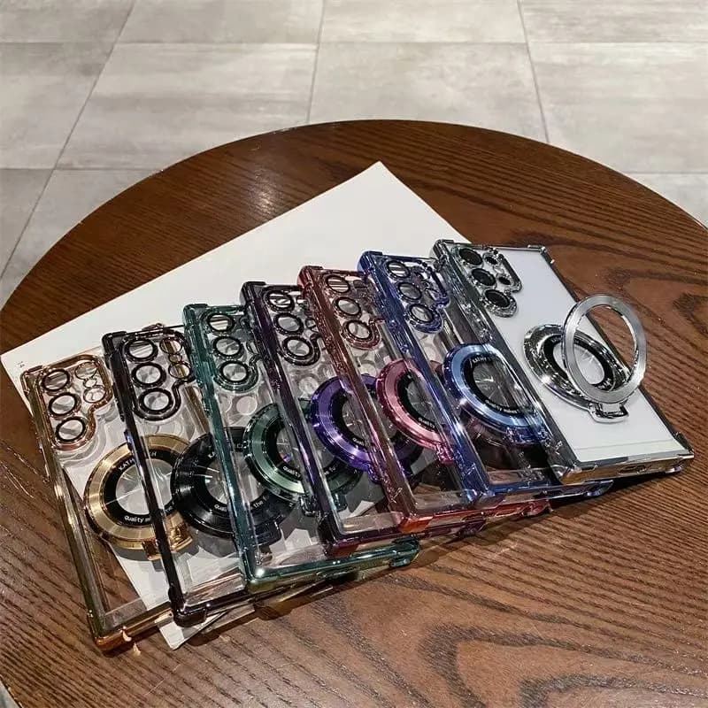 غطاء حافظة مغناطيسي مطلي شفاف لهواتف Samsung Galaxy S26 وS25 وS24 وS23 وS22 وS21 Ultra Plus وFE وA36 وA35 وA55 وA54 وA53 - 6