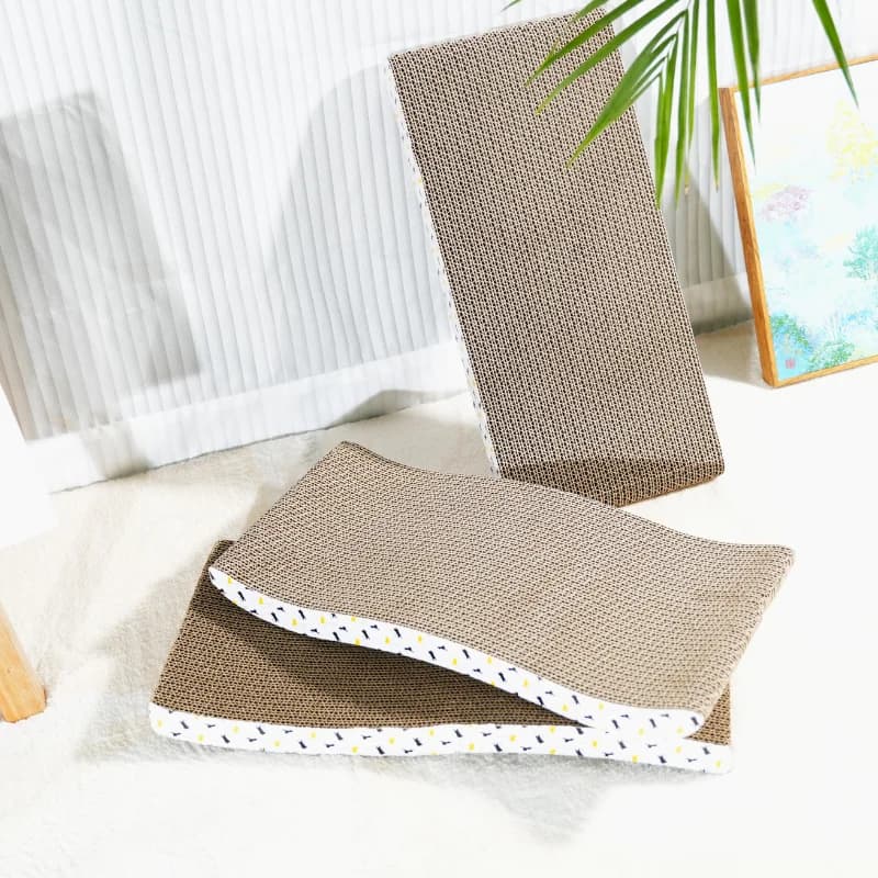 لوحة خدش للقطط من الورق المقوى لوحة خدش للقطط مخالب طحن متينة أريكة ورقية مموجة للحيوانات الأليفة للقطط الداخلية - 5