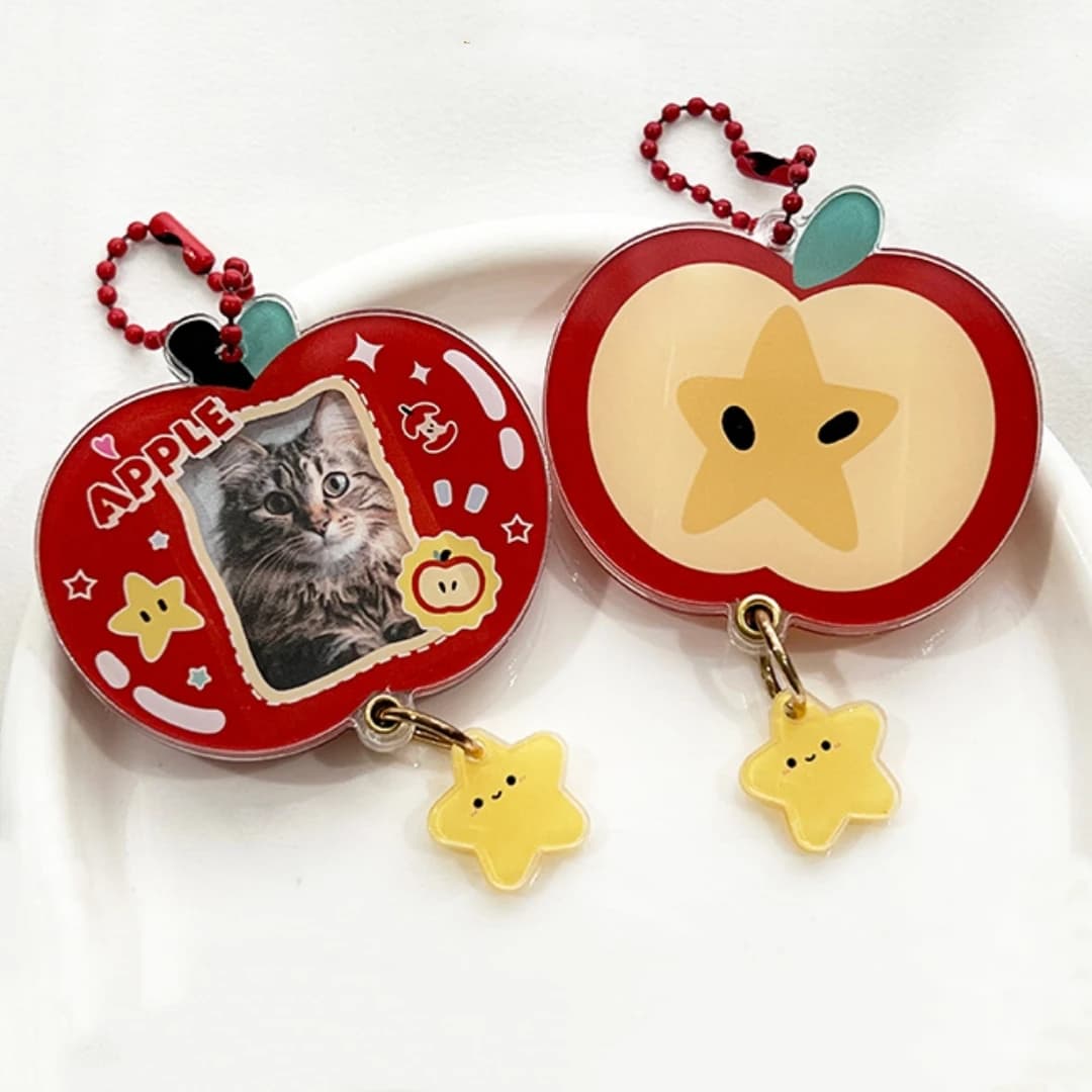 الاكريليك صور منظم إطار الصورة الشخصية المفاتيح سلسلة مفاتيح من الكرتون المدمجة Photocard حالة المفاتيح للسفر تذكار هدية