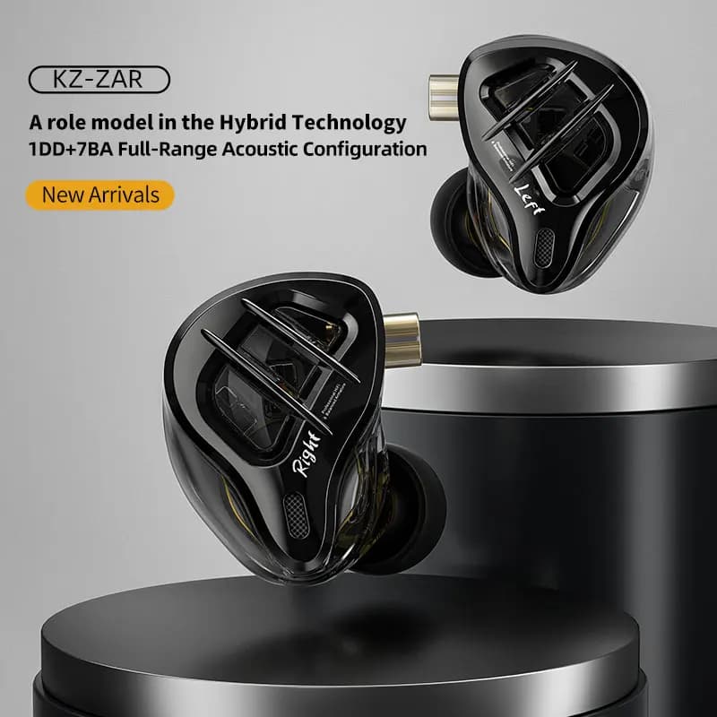 KZ ZAR Hybrid Driver In-ear Monitor 1DD + 7BA HiFi Headphones 2Pin Wired Headphones Music DJ Headphones Sports Gaming Earbud - 2