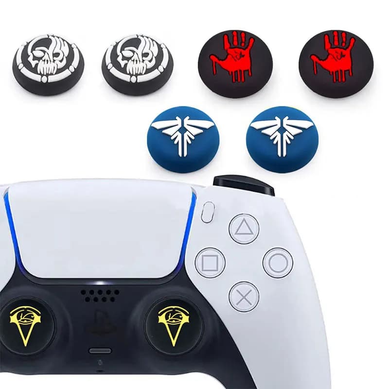 2 قطعة أغطية قبضة سيليكون ناعمة لعصا التحكم Xbox One، متوافقة مع Sony PlayStation 5/4، PS5/PS4، Xbox Switch Pro - 3