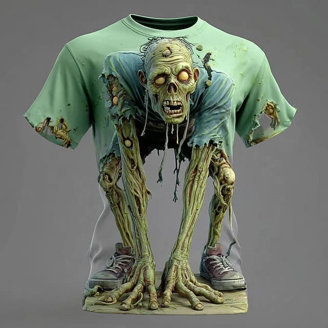 Halloween Skeleton 3D Printed  Men's T-shirt Summer Outdoor Casual Horror Pattern Short Sleeve Top Y2k Men Clothing - 2