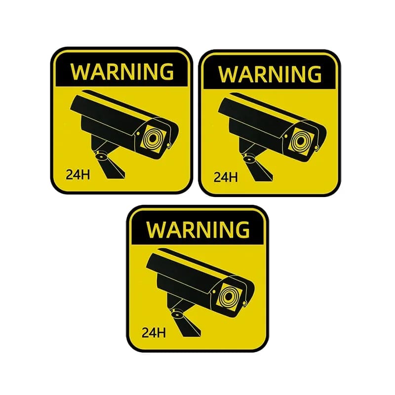 CCTV Waterproof Sunscreen Warning Signs Car Sticker Video Surveillance Alarm Stickers Car Styling Accessories 5cm*5cm - 3