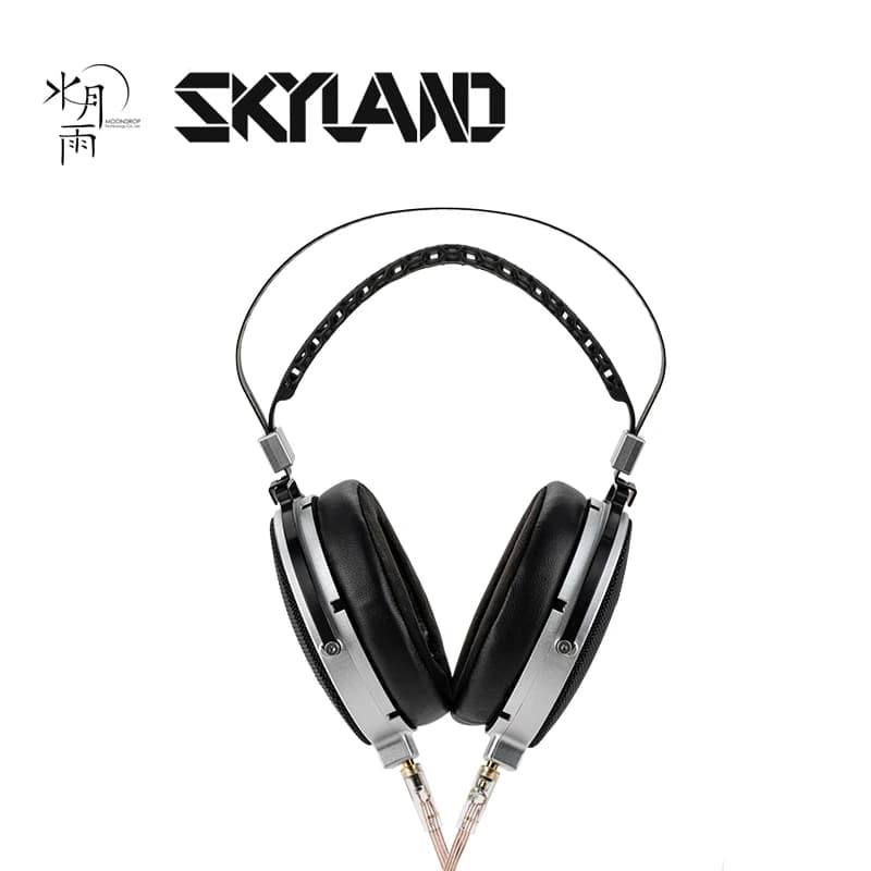 سماعات الرأس الكاملة MOONDROP SKYLAND مفتوحة الظهر بمشغل مسطح 10omm ببراءة اختراع مع كابل مزدوج 3.5mm قابل للتبديل