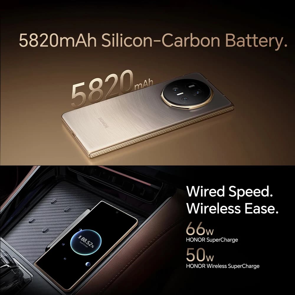 هونر ماجيك V5 نسخة عالمية هاتف ذكي قابل للطي 5G سنابدراجون 8 إيليت شاشة 7.95 بوصة LTPO OLED بطارية 5820 مللي أمبير شحن فائق 66 واط - 5