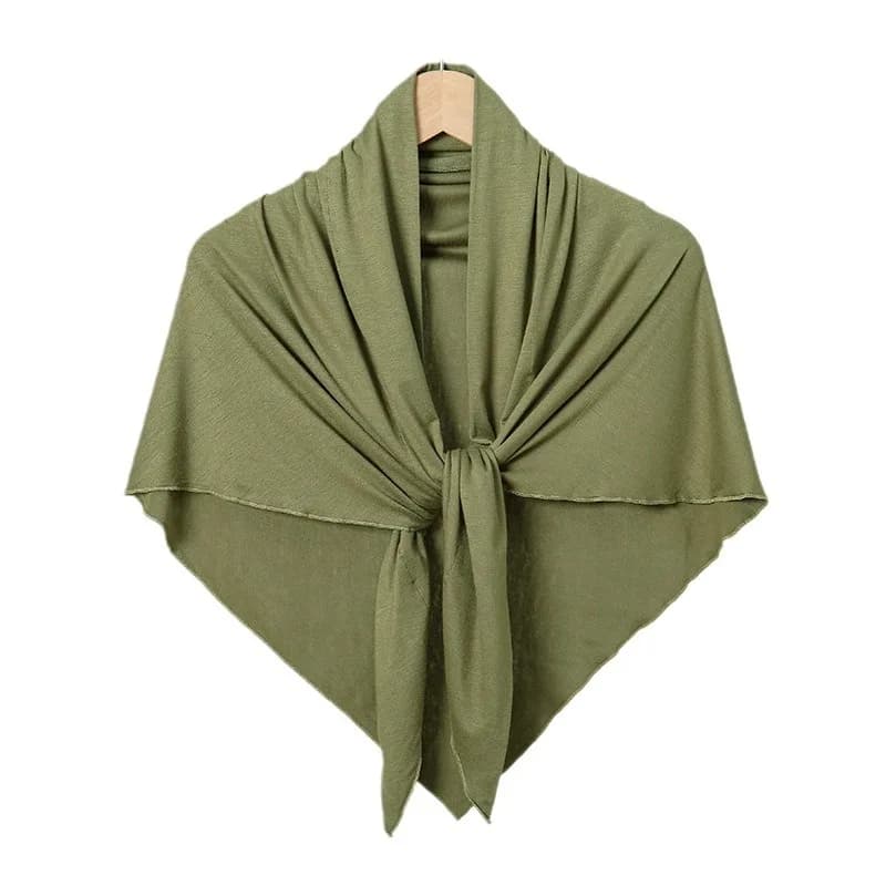 حجاب جيرسي مودال مثلث بطول 135 سم، أوشحة حجاب إسلامية للنساء، لفات ناعمة بلون موحد، عصابة رأس توربان - 4