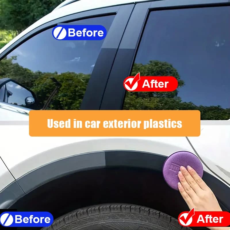 Car Plastic Restorer Crystal Clear Auto Interior Leather & Panel Renewal Wax Coating Agent Back To Black Gloss Car Wax Polish - 6