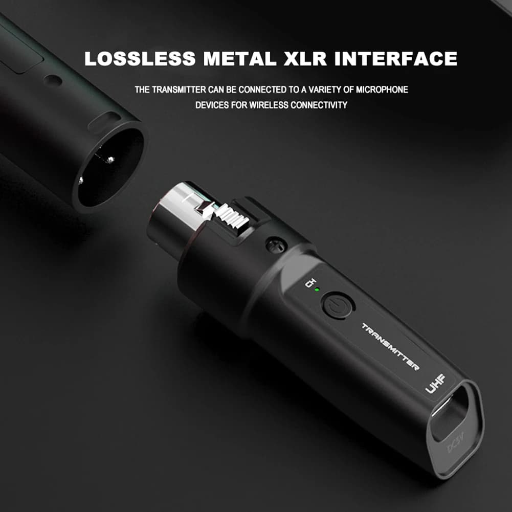 نظام إرسال واستقبال مايكروفون لاسلكي مع محول XLR لـ 1/2 مايكروفون ديناميكي، جيتار، خلاط صوت وأنظمة PA - 4