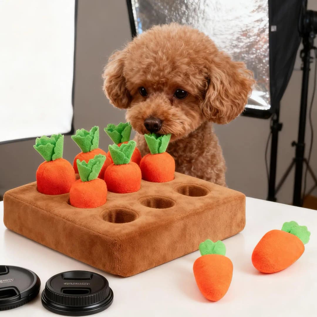 Snuffle Mat for Dogs Interactive Enrichment Funny Toys Pet Carrot Puzzle Toy Dog Activity Mat for Boredom Relief Foraging - 5