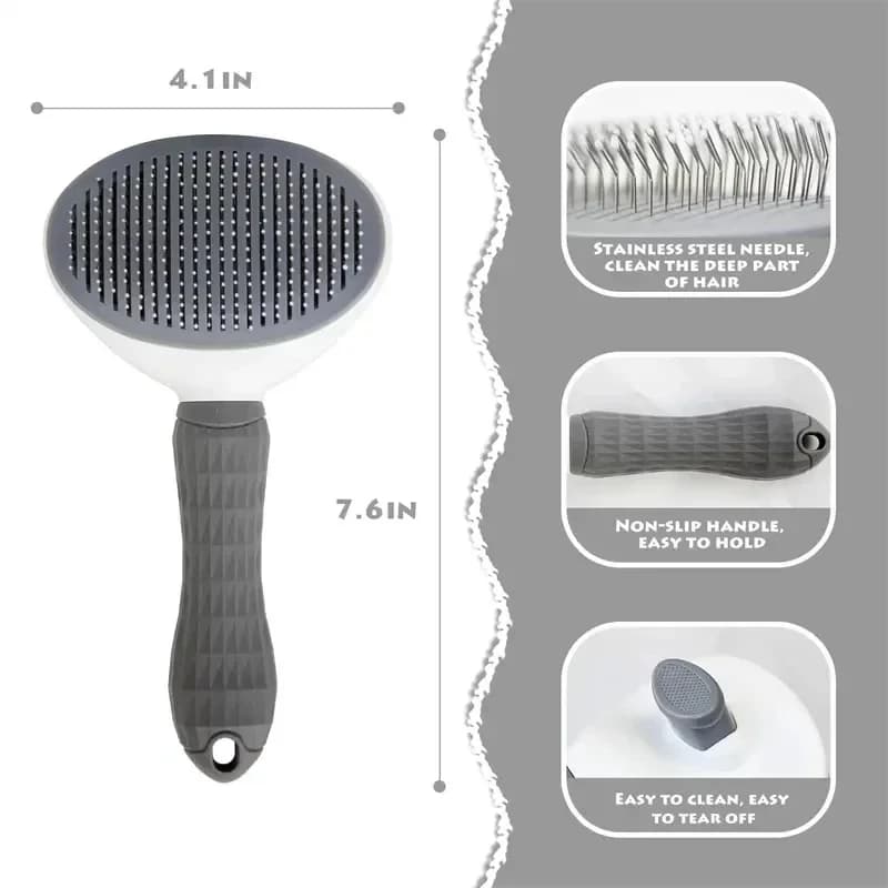 Pet Dog Brush Cat Comb Self Cleaning Pet Hair Remover Brush For Dogs Cats Grooming Tools Pets Dematting Comb Dogs Accessories - 4