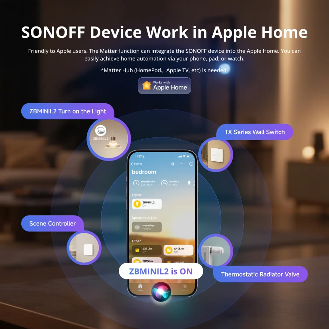 SONOFF ZB Bridge-U Zigbee Bridge Ultra Smart Matter Gateway Zigbee 3.0 Multi-Mode Support 256 devices Work with Alexa Apple Home - 3