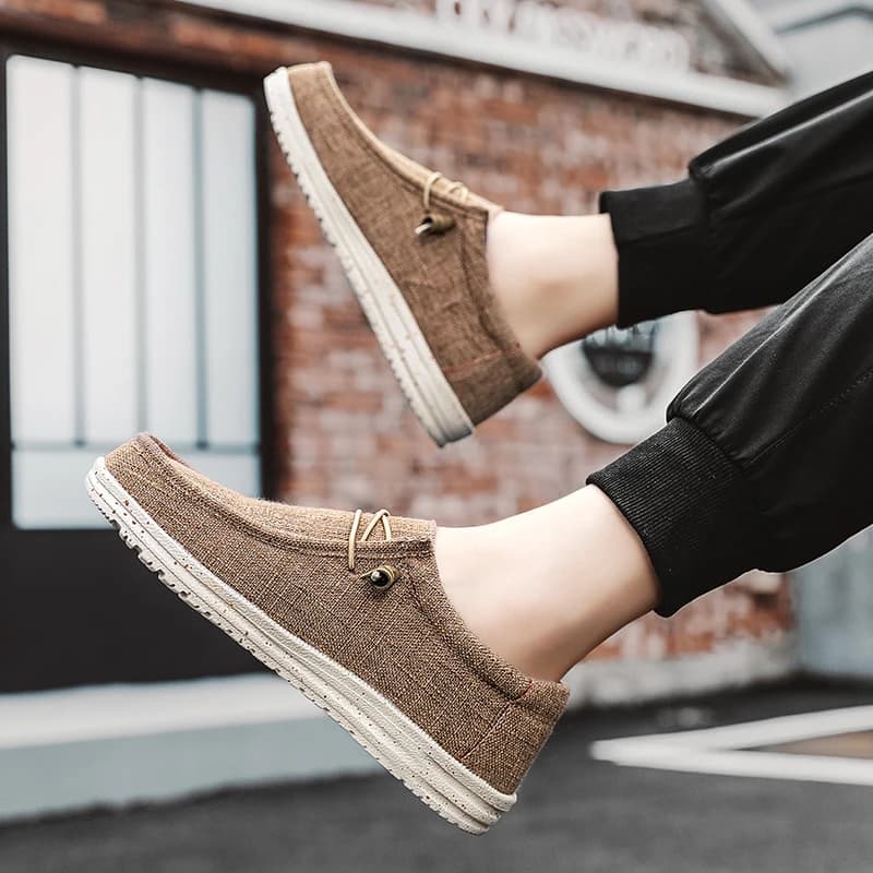 Men Shoes Casual Canvas Loafers Shoes Light Breathable Flats Leisure Male Vulcanized Shoes Walking Sneakers Plus Size 39-46 - 5