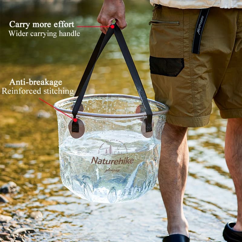 Naturehike Foldable 20L Round Bucket Outdoor Bbq Travel Portable Collapsible Water Container Storage Bucket Camping Equipment - 4