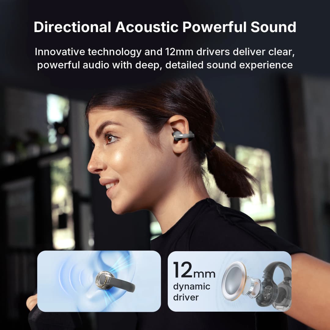 EDIFIER R1 OWS Open-Ear Clip-On TWS Earbuds 12mm Driver 5.8g Interchangeable Bluetooth 5.4 28H Playtime IP56 AI Clear Calls - 2