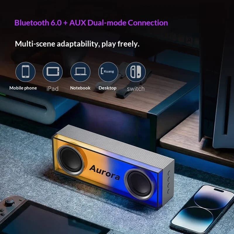 Edifier HECATE AURORA Desktop Speaker Customized RGB Light Gaming Music Portable Speaker Bluetooth Wireless Home Speaker Gift PC - 5