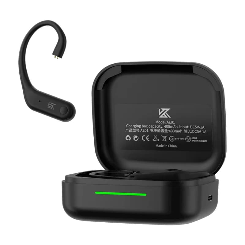 كابل ترقية لاسلكي KZ AE01 متوافق مع بلوتوث 5.4 سماعات أذن سلكية HIFI خطاف أذن لاسلكي مع علبة شحن لـ ZSX ZAR PR2