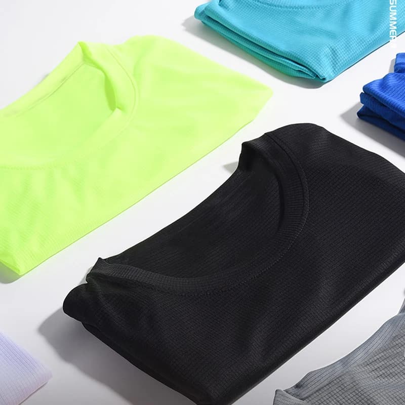 Summer Mens Quick Dry Running Bodybuilding Shirts Sport Gym t Shirt Men Short Sleeve Fitness Tops Oversized t-Shirt Jersey - 2