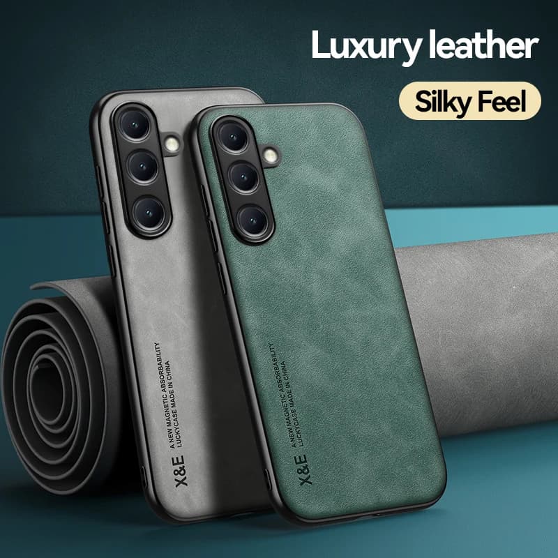 Luxury Leather Ultra Thin Phone Case For Samsung Galaxy S26 S25 S24 S23 S22 S21 Ultra Plus Silky Feel Soft Cover For Car Holder - 2