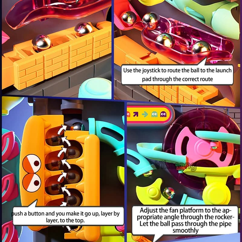 لعبة مونتيسوري تعليمية لعبة مغامرة مسار متعدد الطبقات نموذج كرة متدحرجة تفاعلية لتنمية ذكاء الأطفال - 5