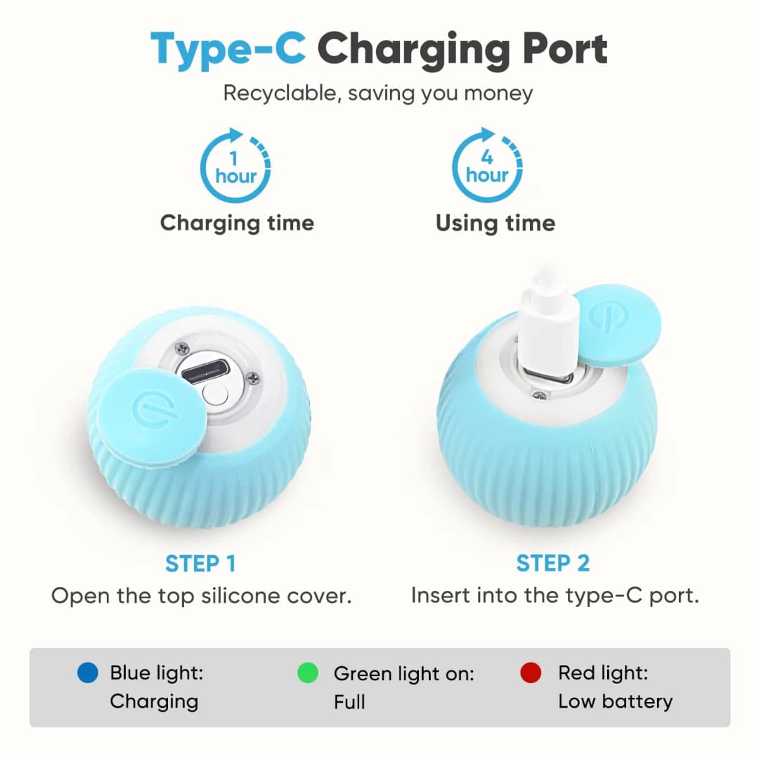 Cat Interactive Ball Training Self-moving Kitten Electric Cat Ball Toys Electronic Automatic Rolling Magic Ball Toys for Cat - 3