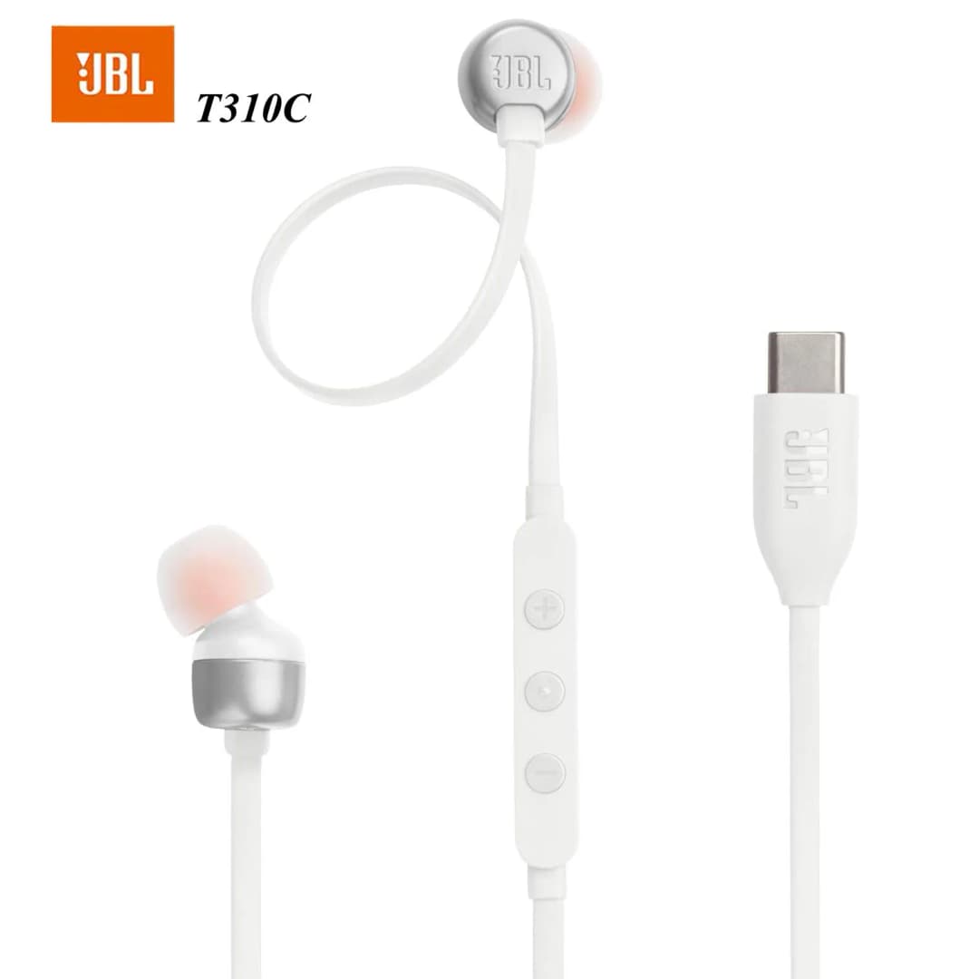 سماعات أذن سلكية أصلية رسمية JBL TUNE 310C مع ميكروفون مدمج و واجهة Type-C مناسبة للرياضة والمكالمات والألعاب واللاب توب