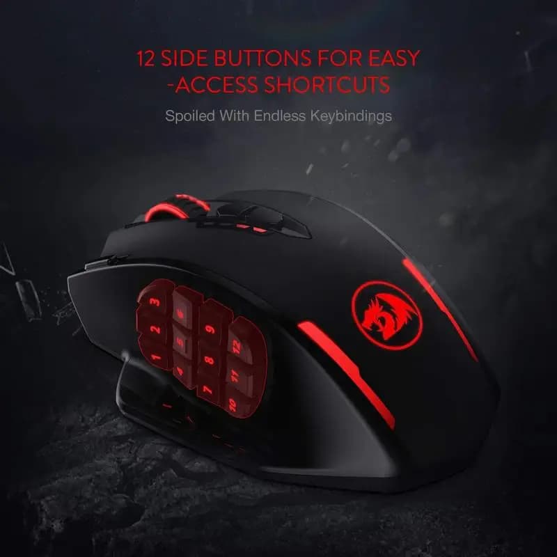 Redragon M913 Gaming 16000 DPI Wired 2.4Ghz Wireless RGB Optical Gamer Mice 16 Programmable Buttons, Black/White Mouse - 2