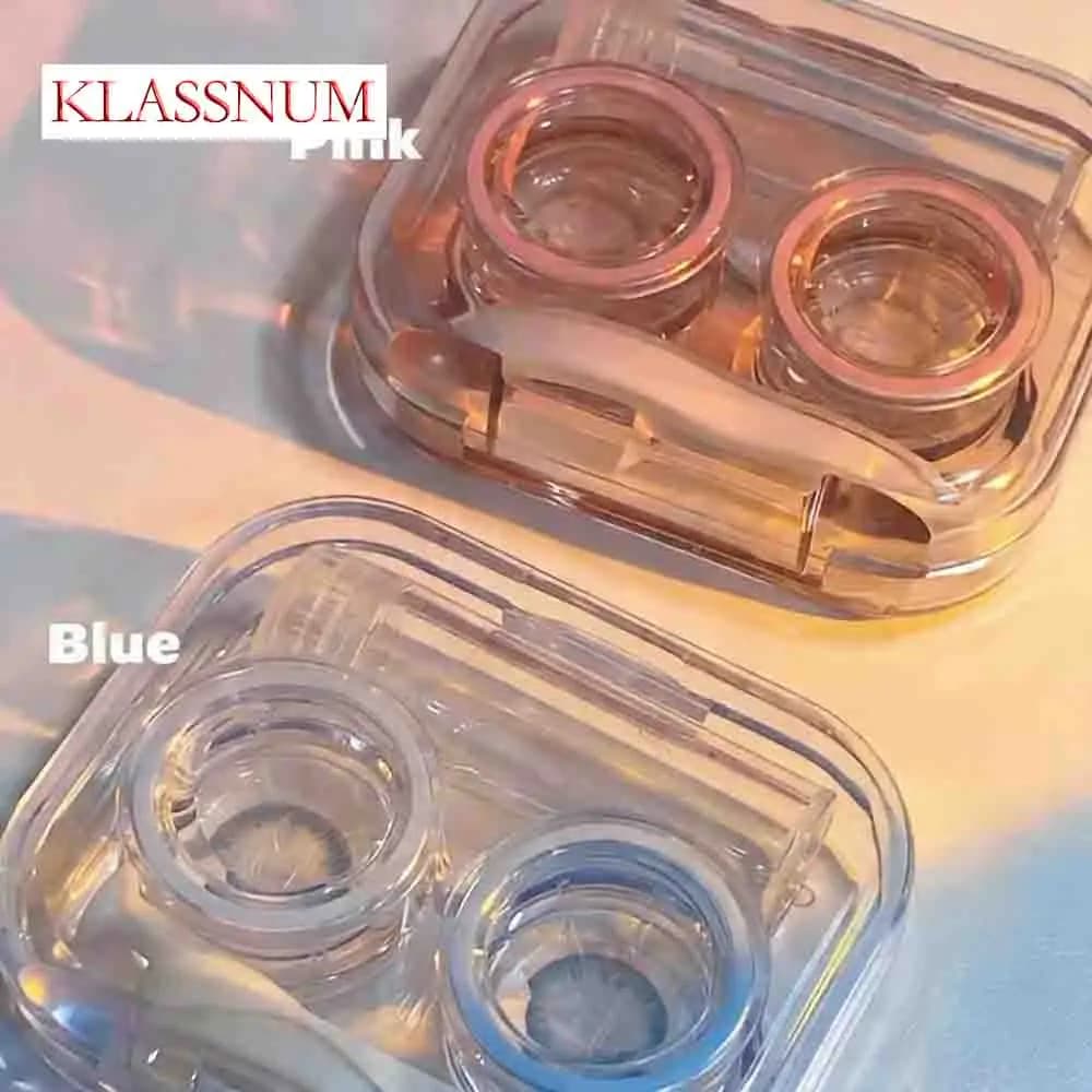 علبة عدسات لاصقة لطيفة من KLASSNUM، إكسسوارات سفر، عدة عناية بالعين شفافة محمولة، علبة مرافقة متكاملة صغيرة بتصميم بسيط - 3