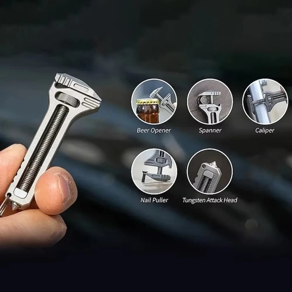 1Pc Mini Wrench Pocket Portable Multitool Tools for Outdoor Camping Compact Aluminium Alloy Bottle Opener Outdoor Small Tools - 3