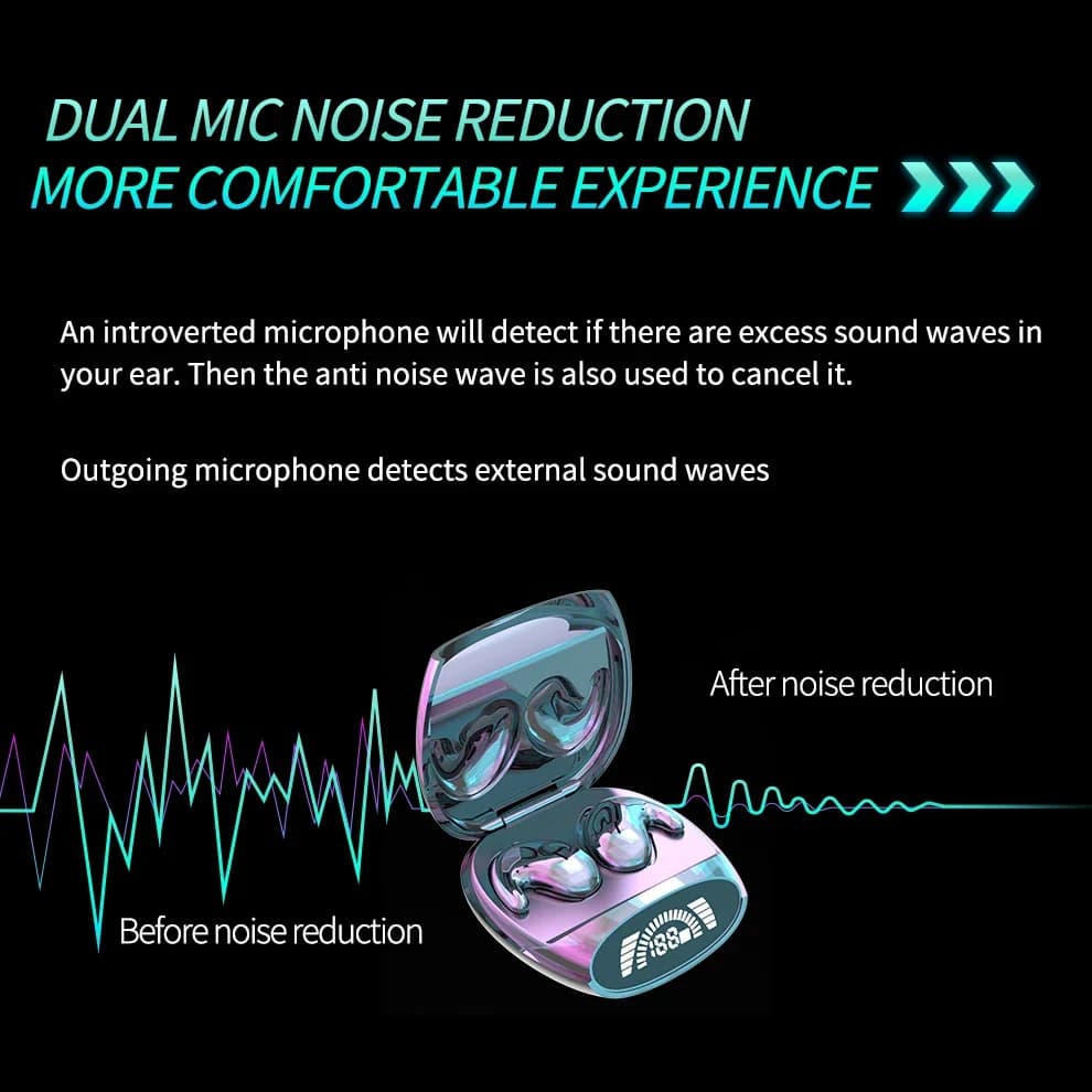 Mini Sleep Invisible Earbuds Tiny Hidden Headphones Bluetooth 5.3 Earphone Noise Cancelling Sports Stereo TWS Wireless Headsets - 5