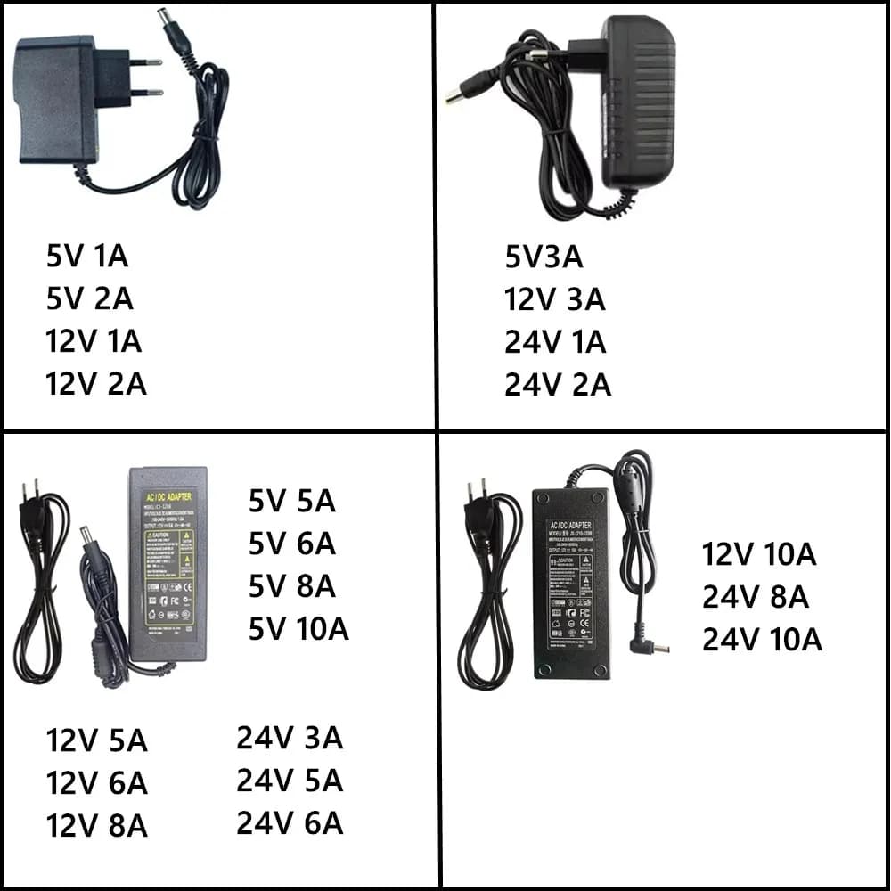 محول طاقة من التيار المتردد 220V إلى 5V 12V 24V محول شاحن 1A 2A 3A 5A 6A 8A 10A محول طاقة تبديل عالمي 5 12 24 V فولت