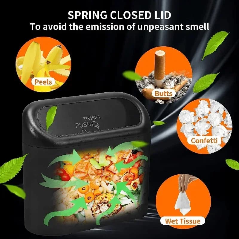 Car Trash Can (with Lid) Contains 60 (300) Garbage Bags, Small Car Trash Can, Leak-proof Mini Car Accessories - 5
