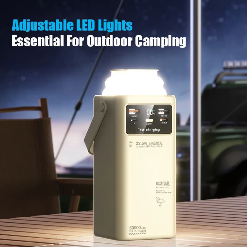 80000mAh Large Capacity Portable Outdoor Emergency Power Supply Built-in Cable And Camping Light Suitable For IPhone And Samsung - 3