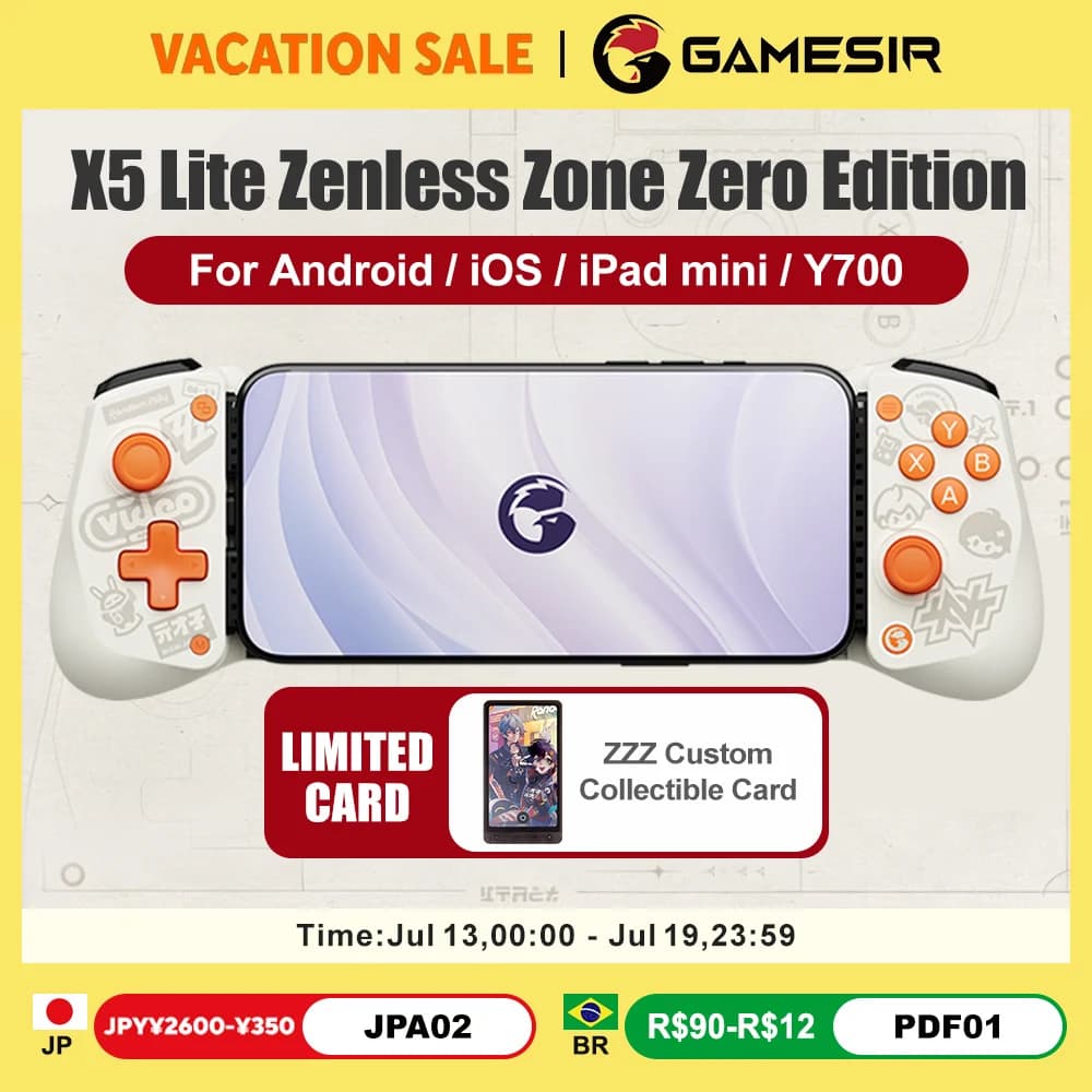 وحدة تحكم ألعاب محمولة GameSir X5 Lite إصدار Zenless Zone Zero، متوافقة مع آيفون وآيباد ميني وأندرويد، مرخصة رسمياً ZZZ