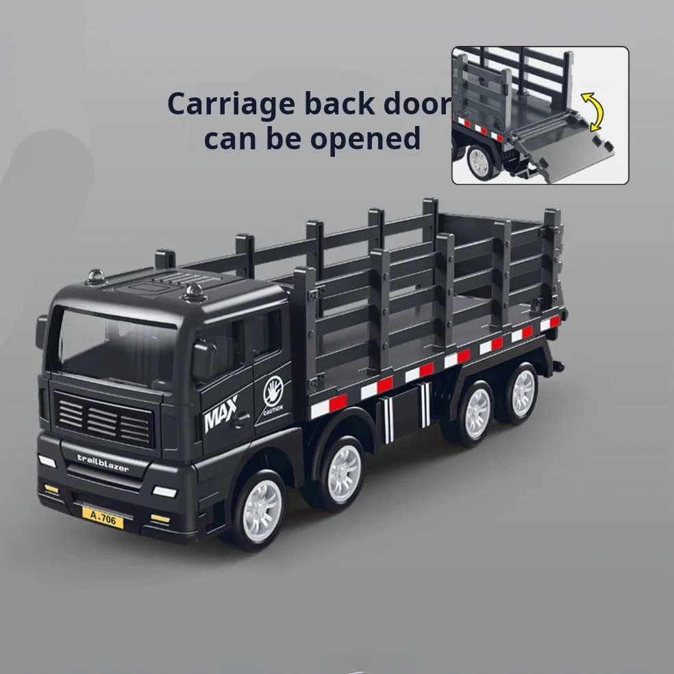 محاكاة الناقل حاوية شاحنة شحن مركبة الأطفال أطفال التراجع نموذج سيارة ألعاب تعليمية لصبي لعبة هدية - 4
