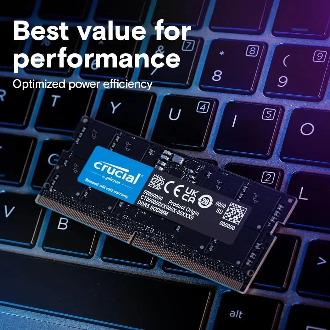 Crucial DDR5 RAM PC5 8GB 16GB 32GB 4800mhz 5600mhz laptop memory ram ddr5 module ECC error correction  262 Pin SO-DIMM - 6