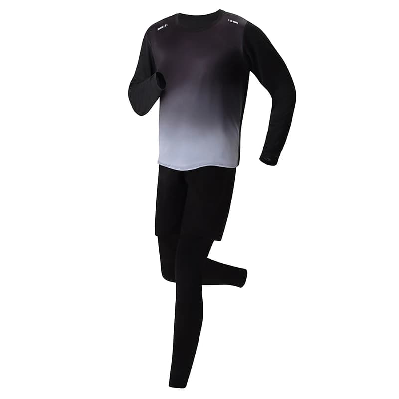 5-Piece Men's Quick-drying Sports Suit Fitness Running Tight Elastic Trousers With Cap Gradient Coat Round Neck Casual T-shirt - 4