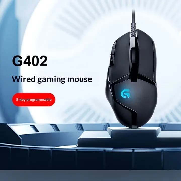 Logitech G402 Hyperion Fury Wired Gaming Mouse 4000 DPI Lightweight 8 Programmable Buttons Optical E-Sport Wired Mice