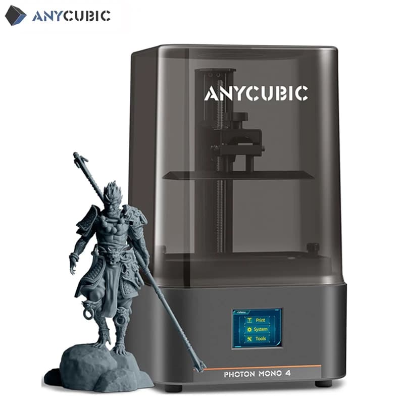 طابعة ثلاثية الأبعاد ANYCUBIC Photon Mono 4 بشاشة LCD راتينج 7 بوصة، دقة 10K، حجم طباعة 153.4*87*165 مم، مناسبة لألعاب الأطفال والنماذج اليدوية