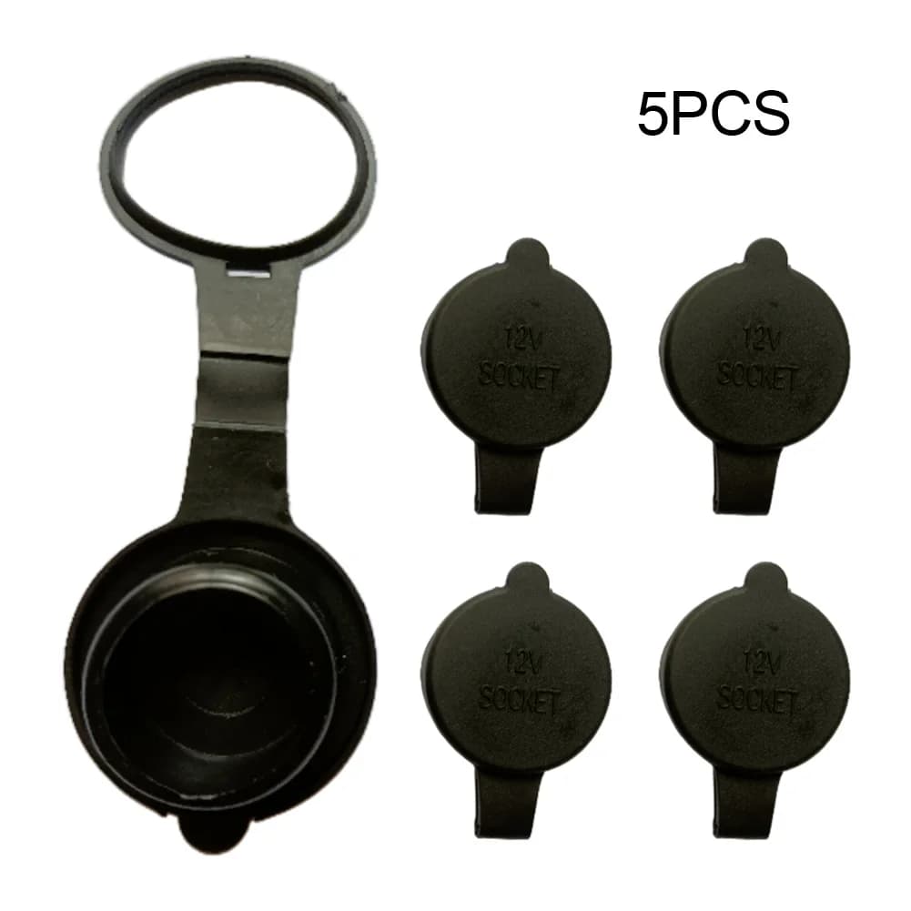 5pcs Car Cigarette Lighter Lid Socket Outlet 12V Outlet Lid Waterproof Cap Dustproof Cover Plug Cap Car Accessories - 2