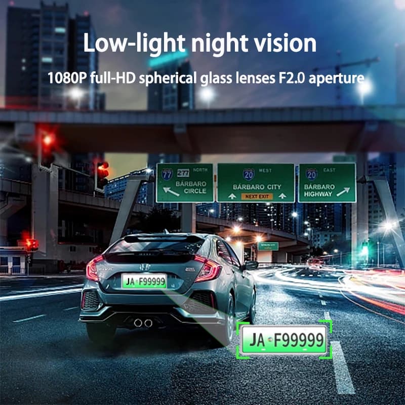 كاميرا سيارة DVR بدقة 1080P، 2/3 قنوات، داش كام للسيارات، كاميرا أمامية اختيارية، كاميرا خلفية للرؤية الليلية - 3