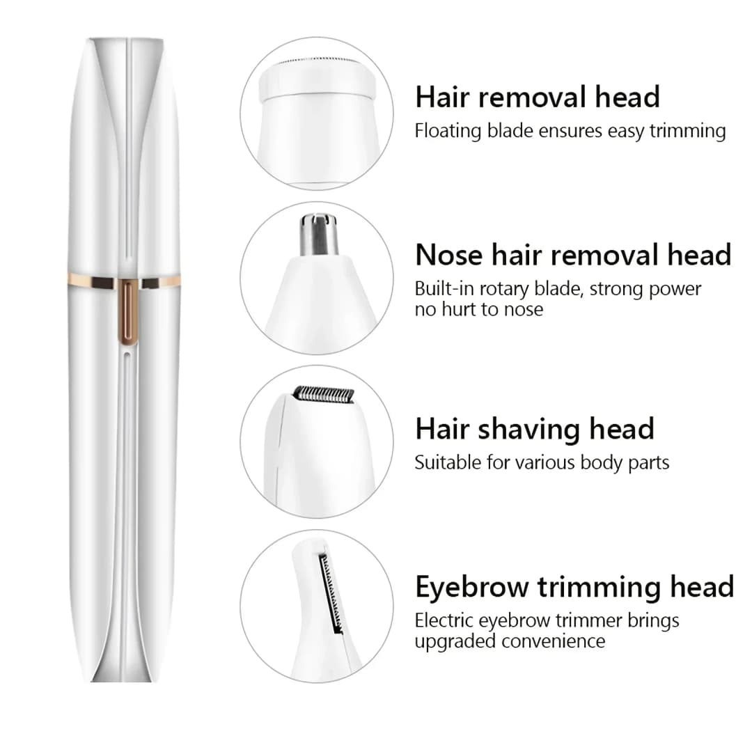 4 In 1 Electric Razor for Women Full Body Shaving Facial Epilator Shaver Eyebrow Trimmer Nose Bikini Line Electric Hair Remover - 3