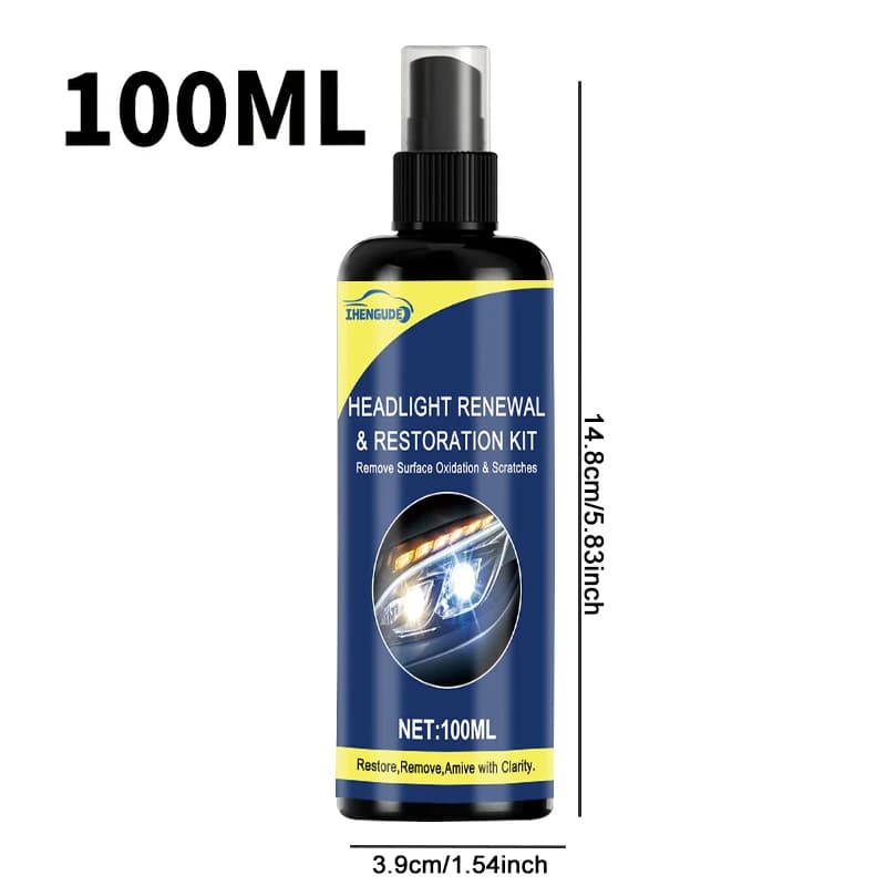 رذاذ استعادة مصابيح السيارة السيراميكية 100 مل، أداة إصلاح مصابيح سيارة فاخرة - يزيل الاصفرار والأكسدة، يستعيد الوضوح، رذاذ حماية طلاء ضوئي طويل الأمد - 6