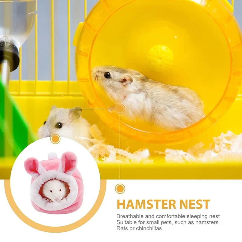 Hamster Supplies Cotton Nest Pet Rat Hammock Hedgehog Squirrel Soft Warm Insulated Winter Cottage Small Pet Sleeping Bed - 4