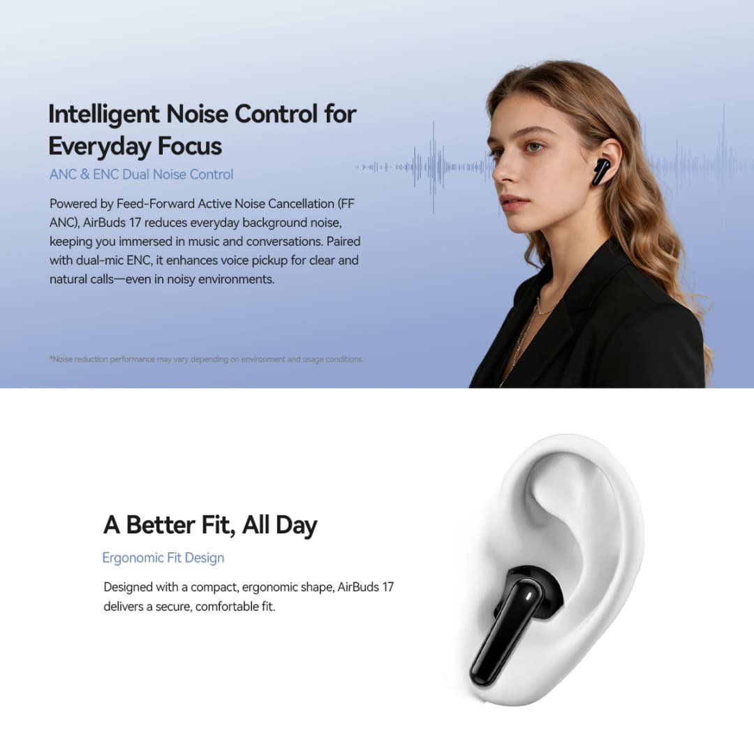 New Blackview Airbuds 17 TWS Earphones ANC&ENC Dual Noise Control 10mm Dynamic  Driver 400mAh Wireless Bluetooth Headphones - 2