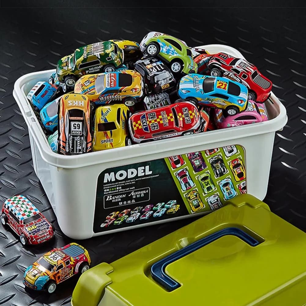10/20/30 قطعة نموذج سيارة سبائك سحب للخلف سيارات سباق الأولاد الرائعة مع صندوق تخزين نموذج مركبة ارتداد ملونة لعبة أطفال - 5