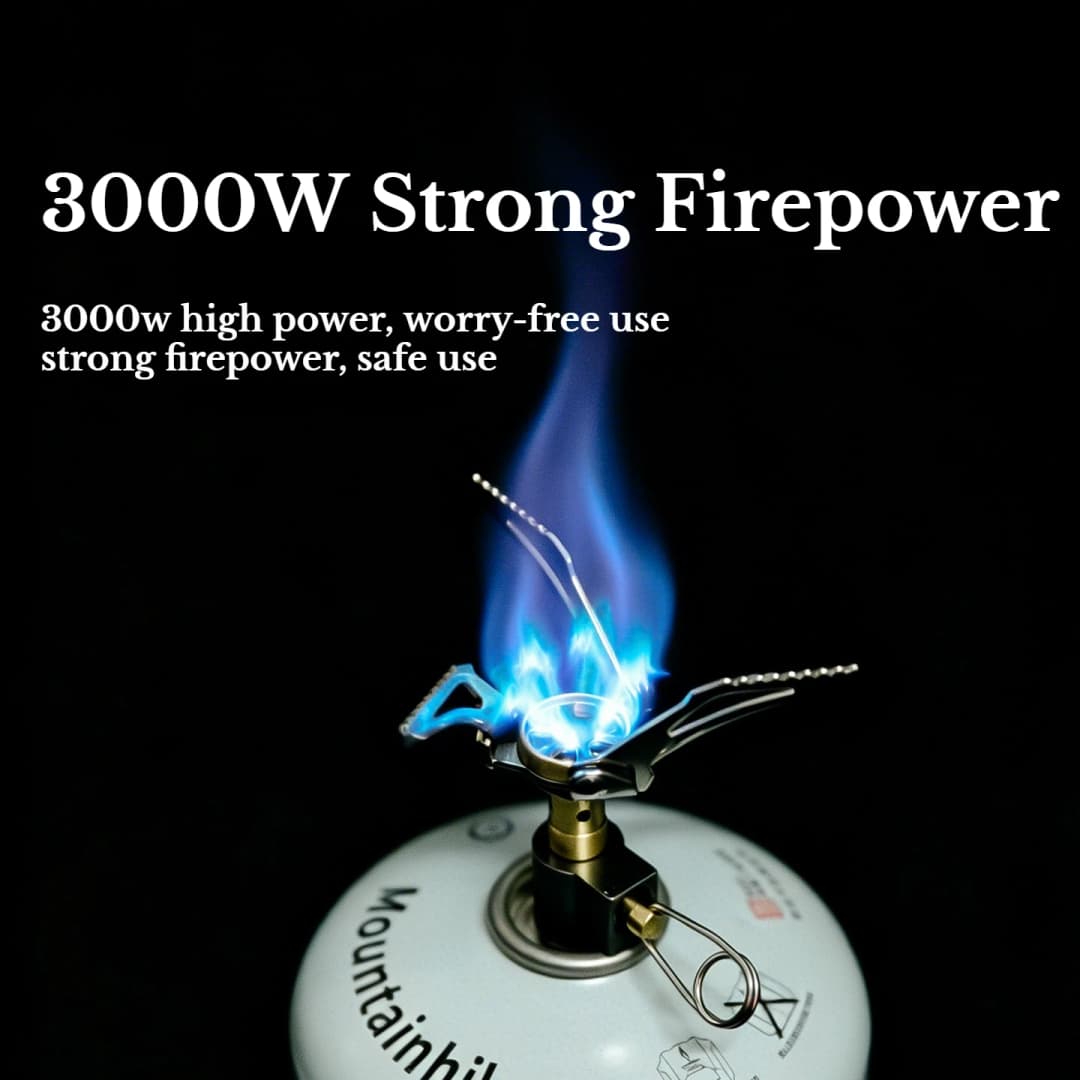 MK-3000W Mini Portable Camping Gas Burner 48g One-Piece Pocket Stove for Outdoor Hiking Picnic Cooking Furnace Folding Design - 2