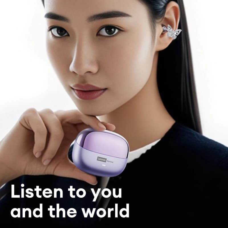 اختيار سماعات أذن Lenovo LE302 OWS مشبك أذن سماعات أذن لاسلكية منخفضة الكمون مكالمة HD سماعات بلوتوث موسيقى HiFi رياضية عصرية - 2