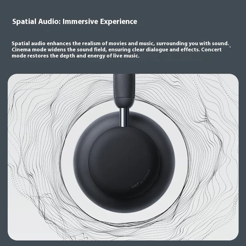 سماعات رأس CMF by NOTHING Pro لاسلكية بلوتوث HIFI، تقليل ضوضاء 40dB، عمر بطارية طويل، هدية لمحبي الألعاب والموسيقى - 2