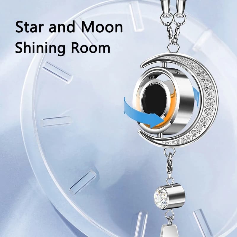 معطر هواء للسيارة على شكل قلادة قمر، معلق على مرآة الرؤية الخلفية، زجاجة فارغة مع ديكور داخلي - 5